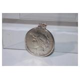 1923 Silver Peace Dollar w/ sterling holder