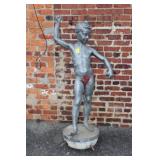 58' + Aluminum Statue Young Boy w/fish