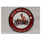Ariel Red Hunter 11.75' Metal Sign