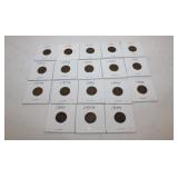 18 US Indian Head Pennies all pre-1900 including
