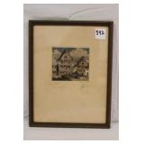 Original Colored Etching 'Alter Vrunnen'by Paul