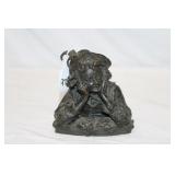Antique Bronze Sculpture, Youn Man w/ hat
