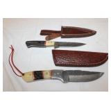 2pc Custom made Damacus Steel Knives;
