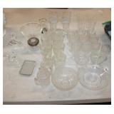 Large Glass Lot; Durand Cristal Bear & Horse,