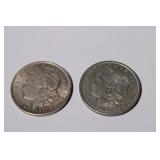 2pc Morgan Silver Dollars 1885 & 1921