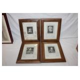 4pc Antique Engravings Queen of England, George