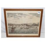 18th Century Handcolored Etching 'Casteel