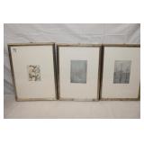 3pc 1980's Building, Landscape & Botanical