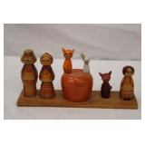 Hand Painted Wooden Russian Figurines
