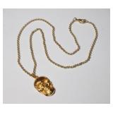 Gold Plated Skull Necklace