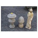 3 pc. concrete & Granite Statuary, tallest 26'