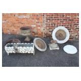 10 pc. Misc cast iron; planters etc.