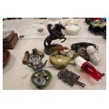 Group Lot of metal items inc, Antique kettle