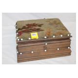 Antique Table Top Trunk/Foot Stool w/hidden