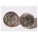 14kt white & yellow gold Monogram Earrings