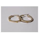 Pair of 14kt white & yellow gold Hoope Earrings