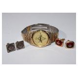 Masonic lot:  Pulsar wristwatch, alpaca