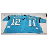 2pcs Signed Panthers Jersy, DJ Moore &