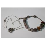 2pcs Sterling Pandora Lot, Charm Bracelet and