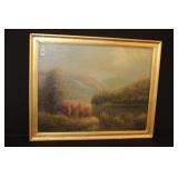 Original Oil on Canvas 19/20th century Sailboat