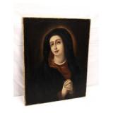 19th Century Oil on Canvas Mexican School, Lady of