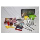Large Box of Kitchen Utensils, 3 Precious Moments