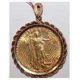 1926 $20 Gold Saint-Gaudens Coin with 14kt gold