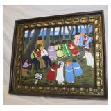 21' x 25' Original Folk Art Oil on Canvas by