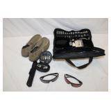 Nice Gun cleaning kit by Otis, pair of Crocs,