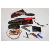 9pc Knife Lot; Leatherman. Old Timer, Beretta,