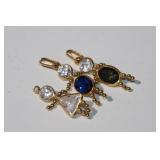 3pcs14kt Gold Birthstone Baby Pendants 3.54 grams