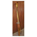 Pair of Antique Snow Skis 74' long w/ Lampisen