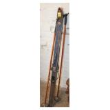 Pair of Vintage Snow Skis w/ poles 58' Junior