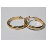 Pair of 14kt Hoop Earring approx 1' wide