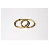 2pc Pair of 18kt yellow gold Braided Rope Rings