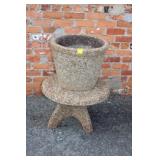 3 Pc. Vintage Planter concrete+ pebbles