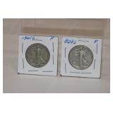2pcs Walking Liberty, 1928 S Walking Liberty Half