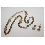 Anne Dick Vintage mixed metal hammered Necklace
