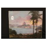 Oil on Canvas Tropical Landscape signed