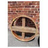 Antique Industrial Wooden Pulley