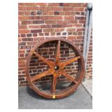 Antique Industrial Wooden Pulley