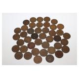 42 US Indian Head Pennies all Pre - 1900, includ
