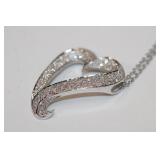 14kt white gold & Diamond Heart Necklace