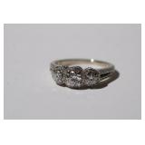 14kt white gold Past-Present-Future Diamond Ring
