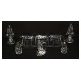 5pcs Waterford Crystal, Footed Salt & Pepper