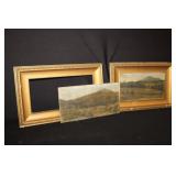 2pc 1800's Landscape oil on canvas M. D. Childs