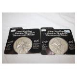 2pc Coins; 4 troy ounce New  York State American