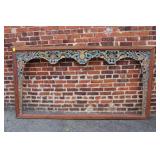 Carved Mahag. Frame Painted Birds & Flower insert