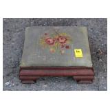 Empire Foot Stool w/ Needle Point top