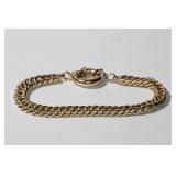 7' 14kt yellow gold Curve Link Bracelet with large